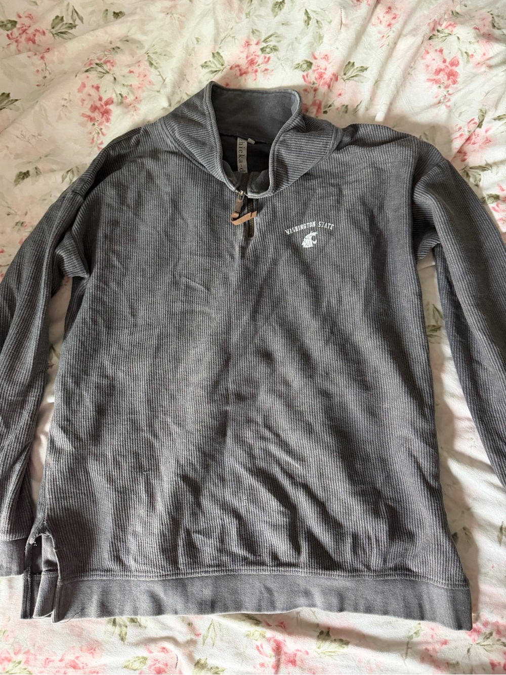 Women's Gray Quarter-Zip Pullover Jacket